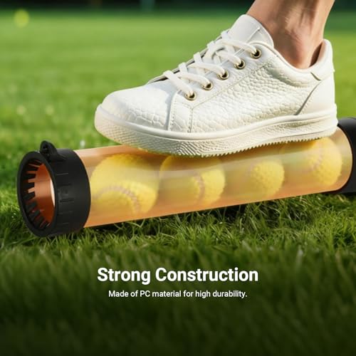 NEEWER Ball Retriever Tube Hopper for Tennis Balls & Pickleballs, Detachable Section No Bending Pickup Picker Upper Collector with Stopper & Shoulder Strap