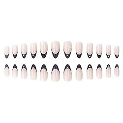 RikView French Tip Press on Nails Medium Acrylic