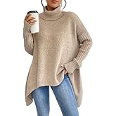 SKAYS Women's Oversized Turtleneck Batwing Sweater Casual Fall Long Sleeve Knit Pullover Tops