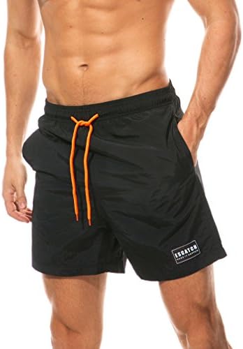 BUGUMO Men's Performance Solid Shorts With Pocket Color #A Black Size US XL (Waist:36"-38")