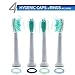 Generic Replacement Toothbrush Heads for Philips Sonicare 2 Series, DiamondClean, ProResults with Travel Caps & Color Coding Rings 4 PCS 