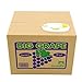 Peradix Cat Coin Bank Stealing Money Cute Kitty Penny Piggy Bank Automatic Coin Grabing Eating Money Saving Box for Tpddler Kids (Grey)