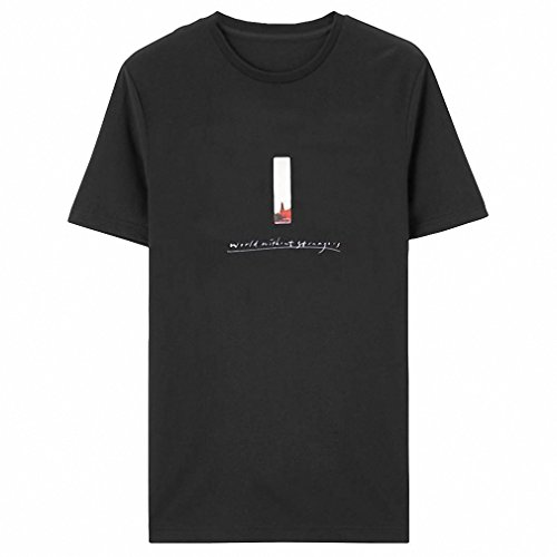 Men T-shirt Printed Logo Tee Clothing Short Sleeves Tees Cotton Tshirt Chemise Homme Crewneck T Shirt 41Black S