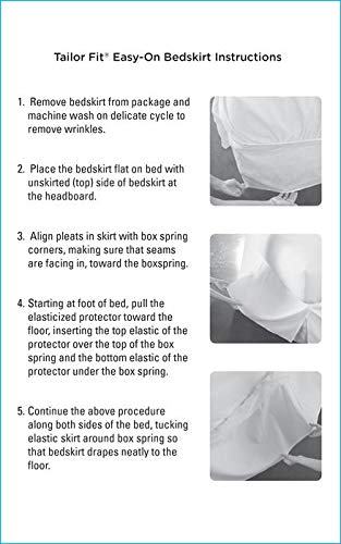 Tailor Solution by Perfect Fit | Bedskirt and Box Spring Protector - Effortless Installation, No Need to Lift Mattress, Patented Design (Queen, White)