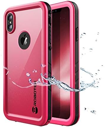 Robotek Impervius iPhone Xs Max Waterproof Case | Underwater Full Sealed Cover | Snowproof Shockproof Dirtproof | IP68 Certified with Built-in Screen Protector (Pink)