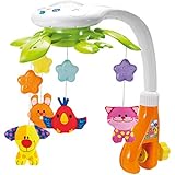KiddoLab Baby Crib Mobile with Lights and Relaxing Music. Includes Ceiling Light Projector with Stars, Animals. Musical Crib Mobile with Timer. Nursery Toys for Babies Ages 0 to 24 Months