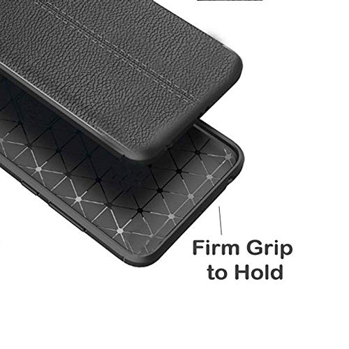 ERIT Auto Focus Shock Proof Leather Pattern Armor Soft Back Case Cover for Samsung Galaxy S8 (Black)