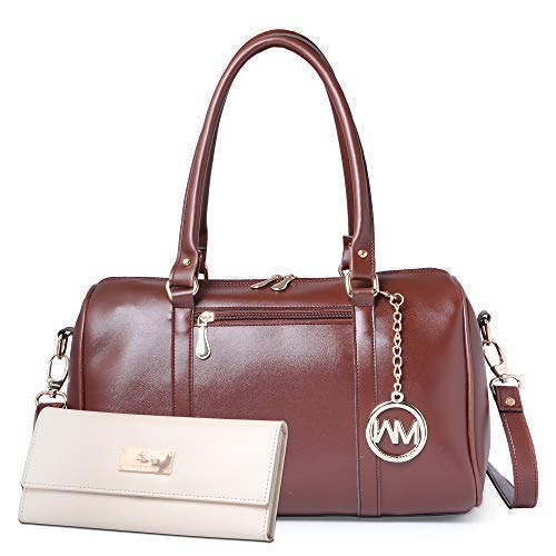 WOMEN MARKS Womens Polyester Handbag Combo (Brown)