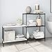 Rackaphile 3+2 Tier Bookshelf Adjustable Shelving Metal Storage Display Shelf Bookcase Utility Kitchen Storage Rack Organizer for Under Staircase, Bathroom, Pantry, Black and White