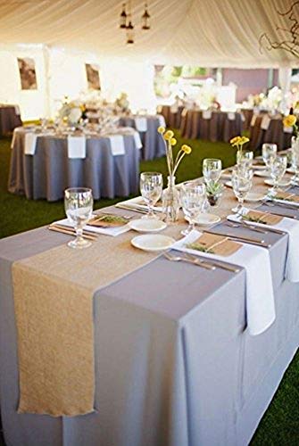 Burlap Table Runner 12" X 108''- Rustic Wedding Decoration Table Runner Decoration - Dining Table Runner Roll - Kitchen Table Runner - Thanksgiving Easter Baby Shower Reception Jute Table Runner - Thumbnail 5