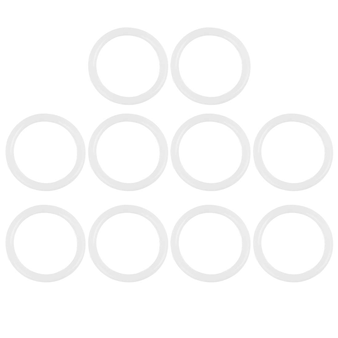 X AUTOHAUX Silicone O-Rings, 34mm OD 27mm ID 3.5mm Width VMQ Seal Gasket for Compressor Valves Pipe Repair, White, Pack of 10