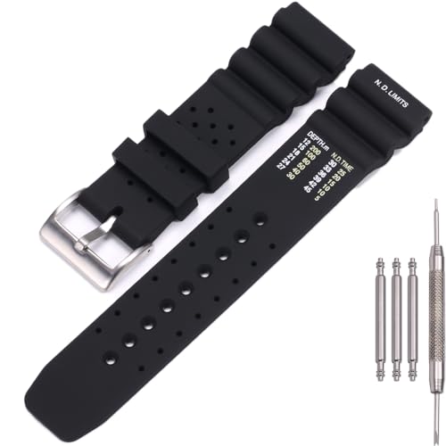 22mm Silicone Watch Band Compatible with Citizen smart gen2 diver DAL1BP Men's Sport Waterproof Dive Strap Bracelet Watch Accessories