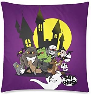 GUNCHU Custom Halloween Ghost And Monster Decorative Throw Pillow Case Cushion Cover 18"x 18"