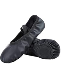 Dynadans Soft Leather Ballet Shoes/Ballet Slippers/Dance Shoes (Toddler/Little/Big Kid/Women)-Black-10M Toddler