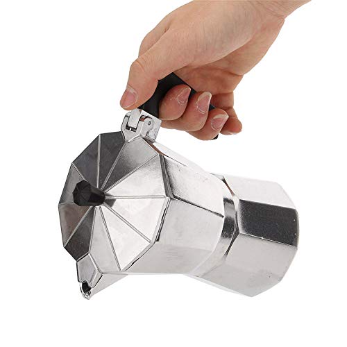 HEELPPO Espresso Glas Kaffeekocher Kaffeekanne Espressokocher Tropfkanne Achteckige Mokka-Kaffeekanne Aluminium… – Bild 4