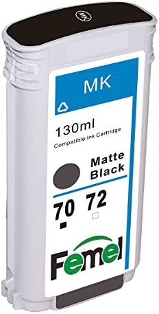 FEMEL Compatible Ink Cartridge Replacement for HP 70 / C9448A for HP DesignJet Z2100 Z3100 Z3100ps GP Z3200 Z3200ps Z5200 Z5400 Photo Printer ( Matte Black )