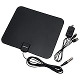 [Newest 2019] Amplified HD Digital TV Antenna Long 65-120 Miles Range – Support 4K 1080p and All Older TV's Indoor Powerful HDTV Amplifier Signal Booster - 18ft Coax Cable/USB Power Adapter
