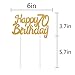 PALASASA Single Sided Glitter Happy Birthday Cake Toppers Decorations Tool Party Supplies (70th Gold)