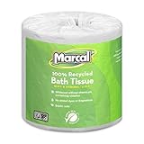 Marcal Toilet Paper 100% Recycled - 2 Ply White Bath Tissue, 336 Sheets Per Roll - 48 Rolls per Case Green Seal Certified Toilet Paper 06079