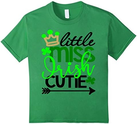 Kids Little Miss Irish Cutie St Patricks Day Shirt Daughter Kids 6 Grass