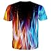 Linnhoy Unisex Adults Shirts Men's Women's Fashion Casual Teens T-Shirts 3D Printed Fire Tops Boys Novelty Girls Graphic Tees Men Youth Flame Shirt Colorful Pattern Design Short Sleeve Wear Size M