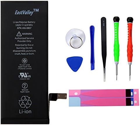 EASTVALLEY iPhone 6 Battery Replacement : New Zero Cycle 3.82V 1810mAh mAh Li-ion Battery for iPhone 6 with Tools and Instructions