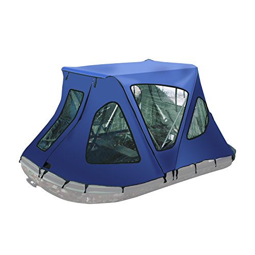 ALEKO-BWTENT380B-Winter-Canopy-Boat-Tent-Sun-Shelter-Sunshade-for-Inflatable-Boats-6-x-5-Feet-Blue