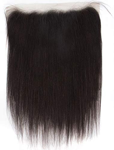 Chantiche 13x6" Lace Closure Straight Human Hair Pre Plucked Full Lace Frontal Brazilian Remy Hair with Baby Hair Natural Color 18 Inches
