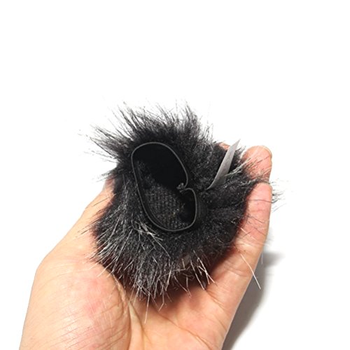 Odowalker 5 Pack Mini-Size Microphone Windscreen Muff, Professional Soft Furry Lapel Lavalier Mic Cover, Dark-Gray