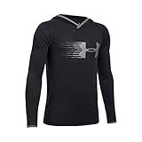 Under Armour Boys' Threadborne Hoodie, Black/Graphite, Youth Large