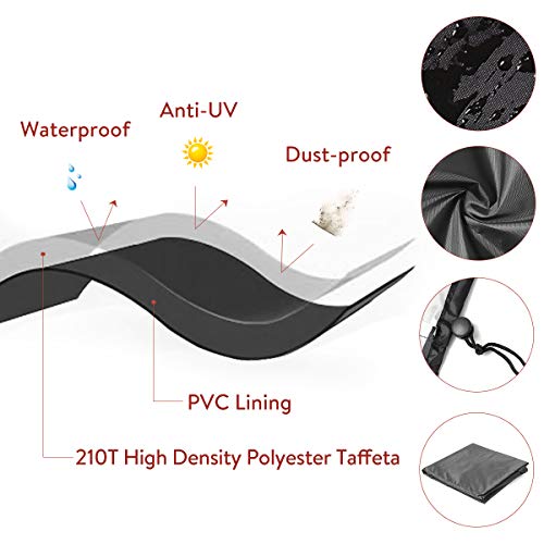 image for GEMITTO 9ft Pool Table Cover, Heavy Duty Waterproof Billiard Cover Pol