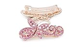 Yeshan Lady Rhinestone Crystal beaded Butterfly Pattern Alloy Hair Barrette Clips