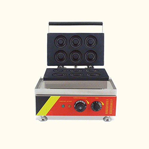 Commercial Donut Machine Maker Stainless Steel Electric Donut Making Machine Donut Waffle Fryer Maker 3-5 Minutes for 6 Donuts