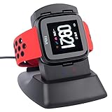 [Upgraded] Youkex for Fitbit Versa Charger, Replacement Charging Stand Charge Station Dock for Fitbit Versa Smart Watch with 1.5M Charging Cable (Black)