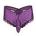 YiZYiF Men's Pouch Sissy Lace Floral Underwear Criss-crossing Bikini Panties Lingerie Purple X-Large