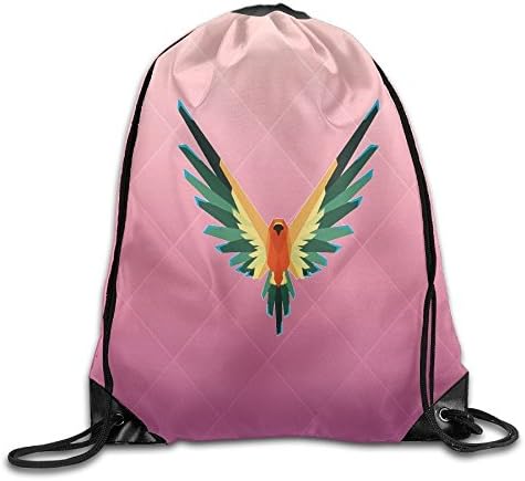 Elsaer Logan Parrot Paul unique Logo Bag,Sport Gym Sack Drawstring Backpack Bag