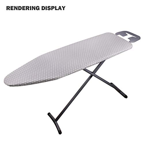 Ironing Board Cover and Pad Thick Standard Size 15" x 54",Elastic Edges and 4 Adjustable Fasteners Make Cotton Ironing Board Padded Cover Surface Smoother,1 Large Protective Scorch Mesh Cloth(Gray) - Thumbnail 4