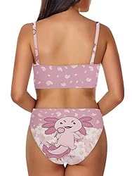 Howilath Women's Sexy Halter Bikini Pink Cartoon