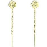 Elegant Charming Rose Gold Silver Threader Earrings Dainty Dangle Earrings for Women