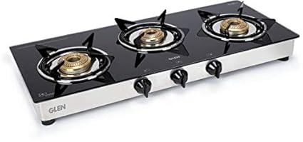 Buy Glen 3 Burner Isi Lpg Gas Stove 1030 Gt Junior Brass Burners