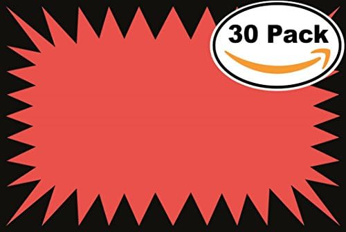 Retail Genius Price Burst 30 Red Sign Pack. Boost Sales with Bright Display Tags. Durable, Easy to Write On Star Cards Are For Yard, Estate &amp; Garage Sale, Fundraiser, Store, Business &amp; Flea Market.