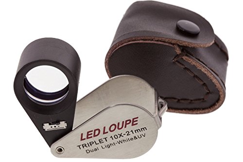 SE MJ37802LV 10X 21mm UV/LED Triplet Loupe - Dual Light (White & UV)