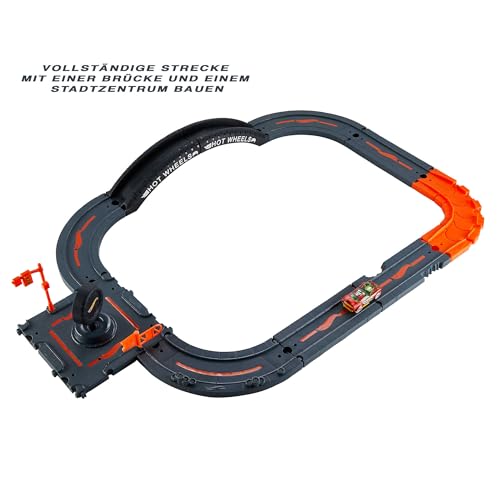 Hot Wheels Toy Car Track Set City Track Pack, 10 Component Parts, 164