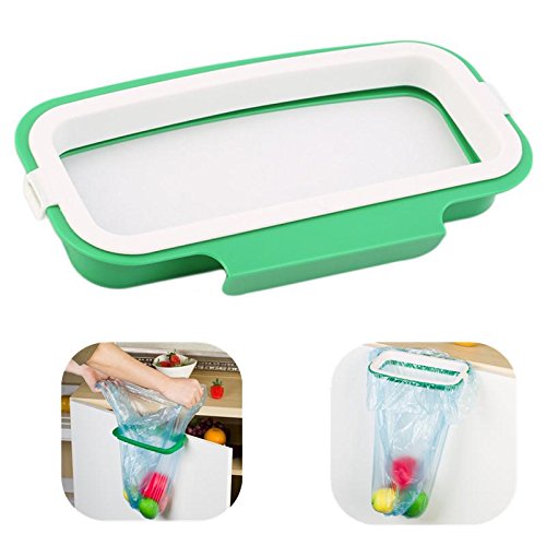 Kicode 2 Pack Home Kitchen Cupboard Cabinet Door Mounted Garbage Trash Rack Storage Creative Rubbish Bag Holder - Thumbnail 2