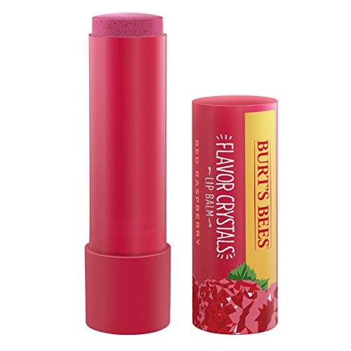 Burt's Bees Flavor Crystals 100% Natural Moisturizing Lip Balm, Red Raspberry, 1 Tube in Blister Box, 0.16 Ounce