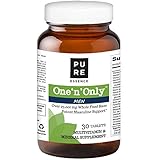 Pure Essence Labs One N Only Multivitamin for Men - Natural One a Day Herbal Supplement with Vitamin D, D3, B12, Biotin - 30 Tablets