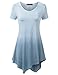 Doublju Scoop Neck Tie-Dye Ombre Tunic Top For Women With Plus Size