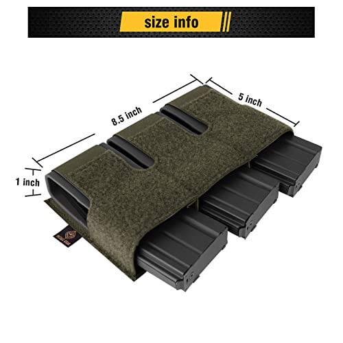 PETAC GEAR Triple Magazine Pouch Elastic Kangaroo Rifle Mag Holster 5