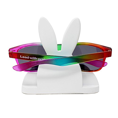 JewelryNanny Fun Animal Eyeglass Holder Stand for Kids Women - Securely Hold Kids Eyeglasses, Adult Reading Glasses Like Glasses Organizer for Desk, Bedside Nightstand - Rabbit