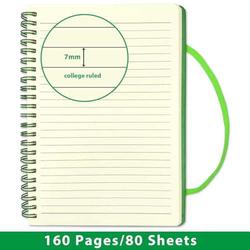 DWIYITTN A5 Spiral Notebook for Women, 4 Pack Hardback Notebook Gift Set 160 Lined Pages Spiral Bound with Elastic Closure for School College Work Home to Write Note Taking